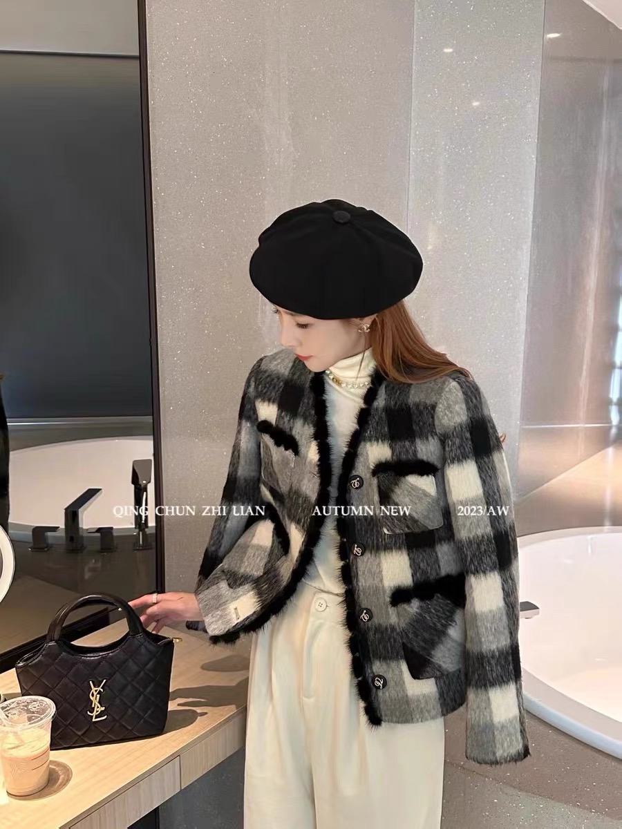羽絨小香風冬季新款韓系百搭溫柔大衣灰色毛呢內膽羽絨外套上衣