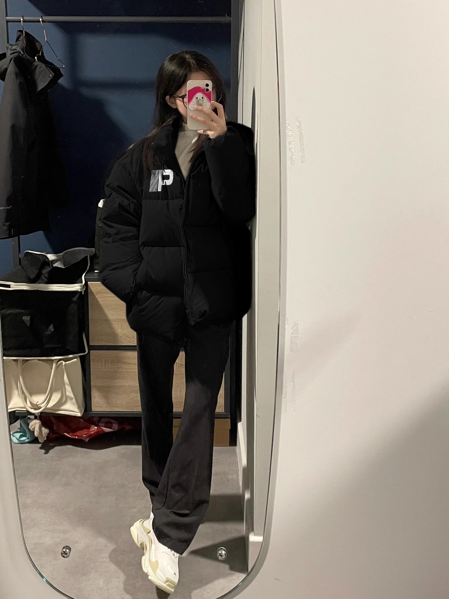 Hand-stuffed cotton padded jacket winter new loose thickened cotton coat printed coat for women