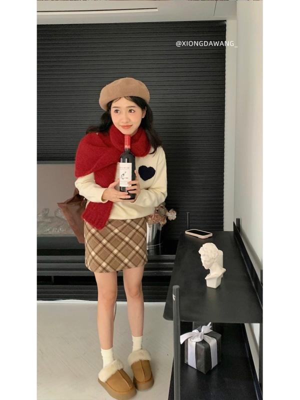 甜妹速成秋冬韓版愛心套頭毛衣2023新款小個子針織衫