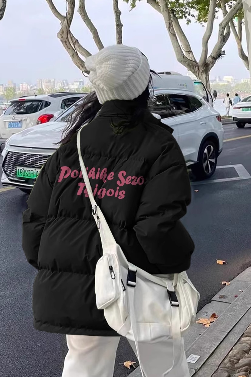 Hand-stuffed cotton padded jacket winter new loose thickened cotton coat printed coat for women
