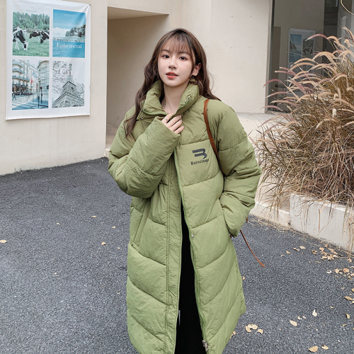 Actual shot of 108 new BF cotton jacket for women, mid-length loose student down jacket, thickened bread jacket