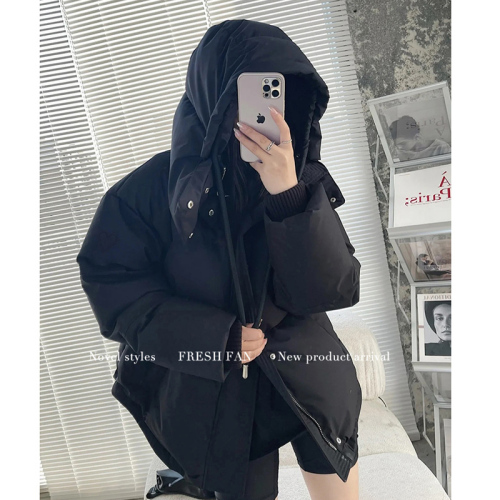 Gray Love Short Down Jacket 23 Years New Men and Women Couple Thickened Niche Design Bread Winter Jacket