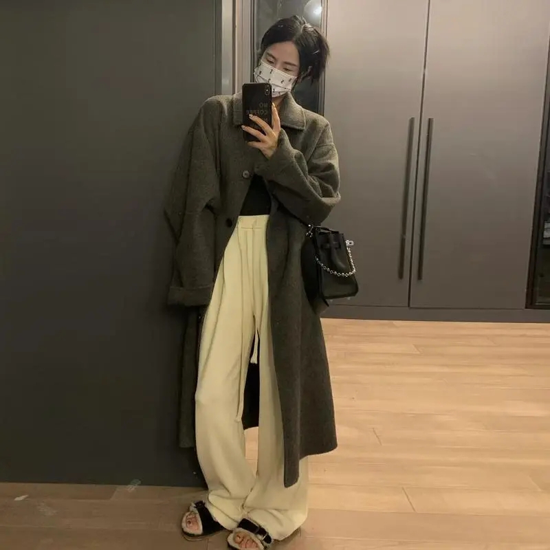 百搭呢子大衣女毛呢外套2023秋冬季新款英倫風氣質小個子今年流行