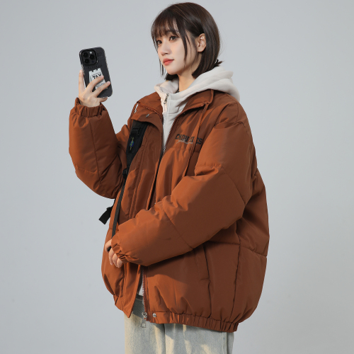 American high street oversize cotton coat for women winter new student fake two-piece cotton coat casual retro down jacket