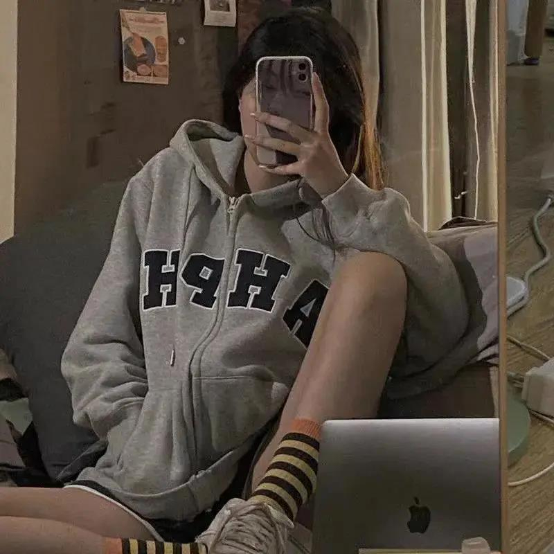 華棉複合超柔330克美式高街oversize連帽衛衣女春秋ins潮慵懶風