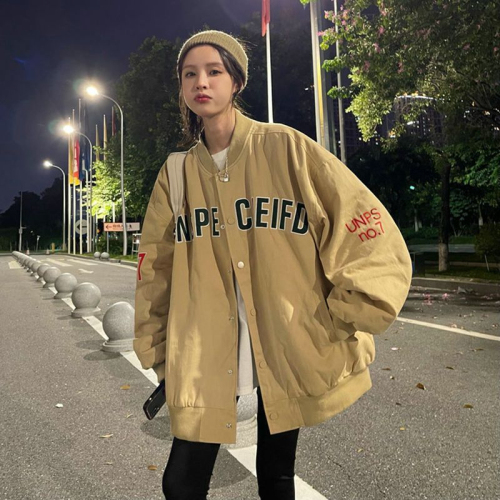 Baseball uniform jacket for women 2024 early spring new vintage college style ins spring and autumn trendy brand jacket casual top