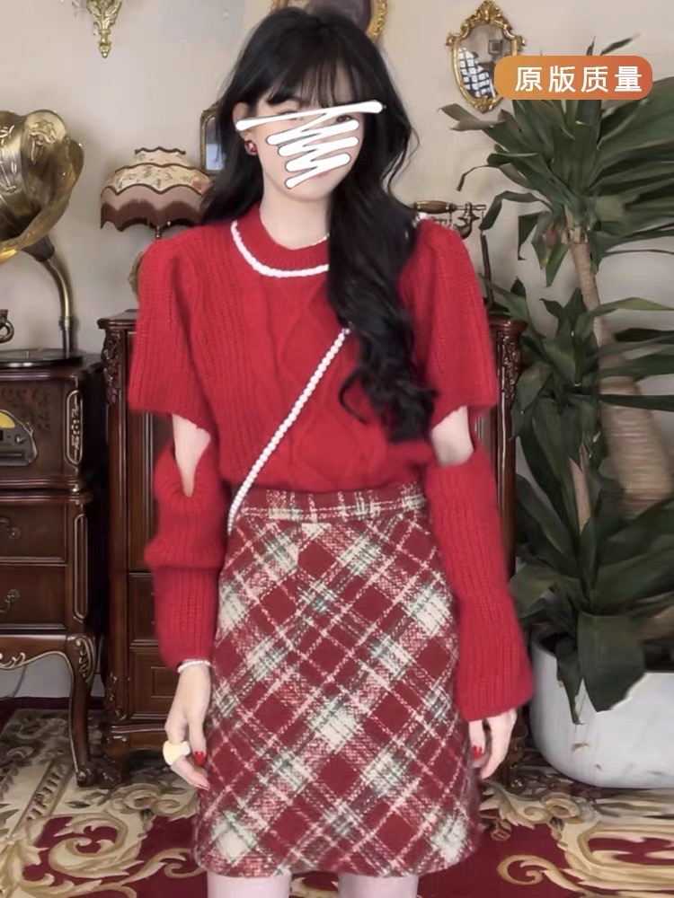 法式不規則高領軟糯套頭毛衣女秋冬外穿寬鬆慵懶風加厚針織衫上衣