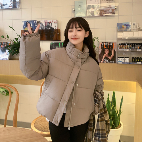 Actual shot of  new Korean style short down cotton jacket for women loose student small ins thickened cotton jacket