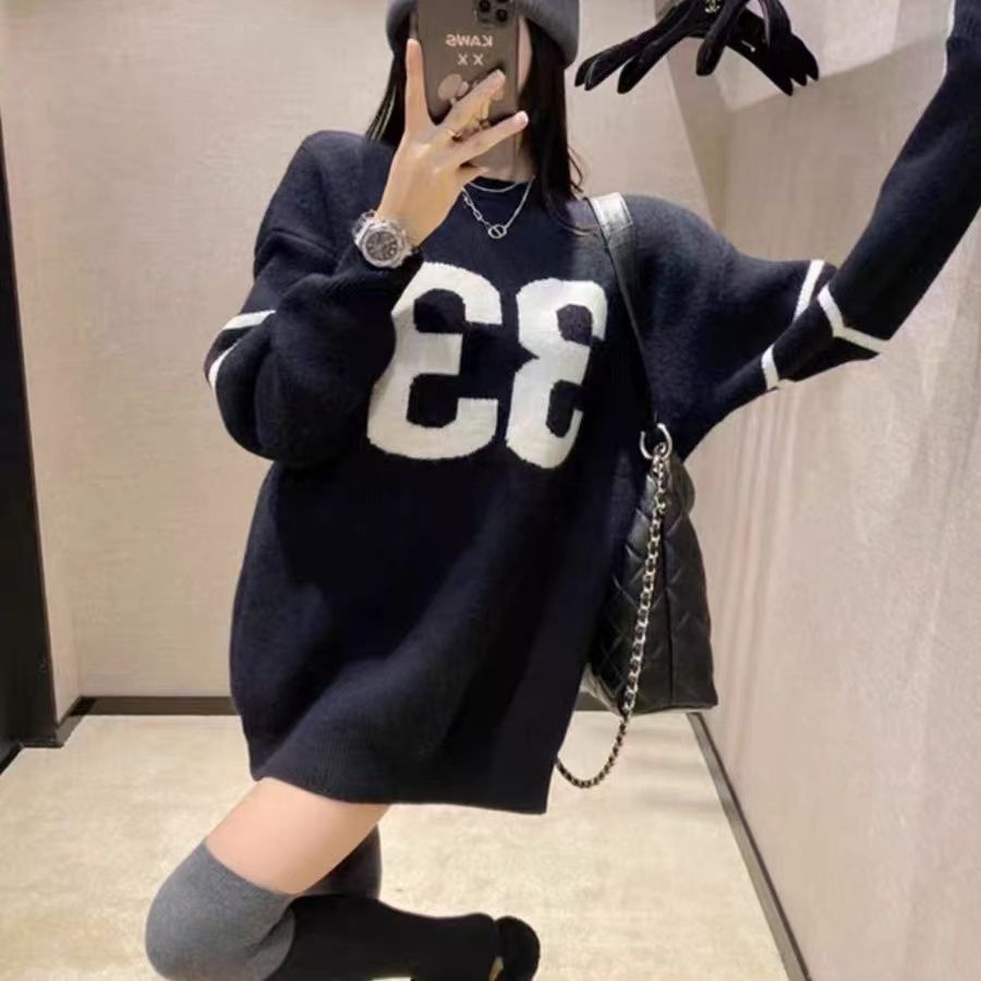 2023毛衣女寬鬆秋冬新款設計感小眾韓版慵懶風寬鬆百搭針織上衣潮