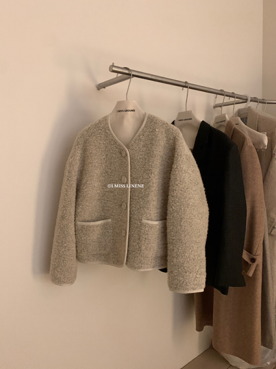 I MISS small fragrant style wool circle jacket women's 2023 winter new small white duck down jacket top