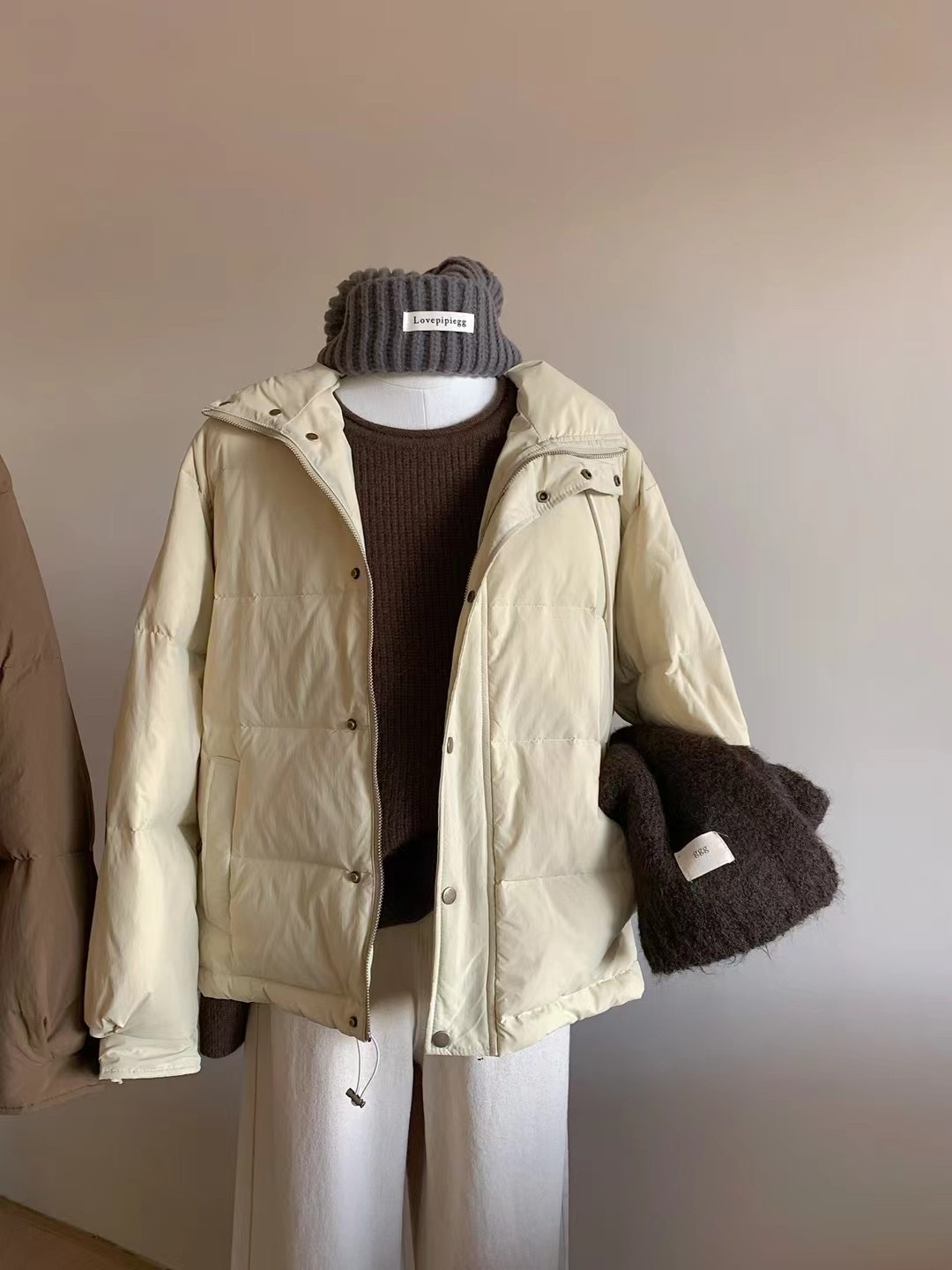 Actual shot~Korean style simple multi-color down jacket 2023 autumn and winter new Korean version thickened warm jacket