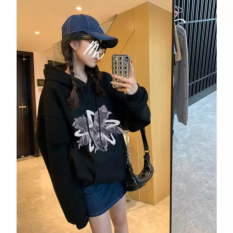 防棉華棉複合牛奶絲300克/銀狐絨400克連帽衛衣女