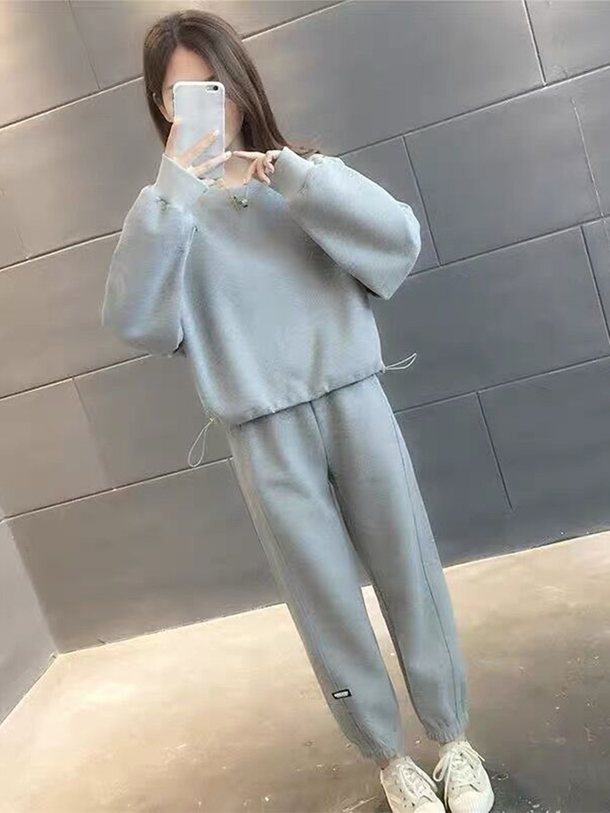 6535魚鱗/嬰兒絨複合350g 衛衣女潮韓版寬鬆上衣加絨薄款秋冬季