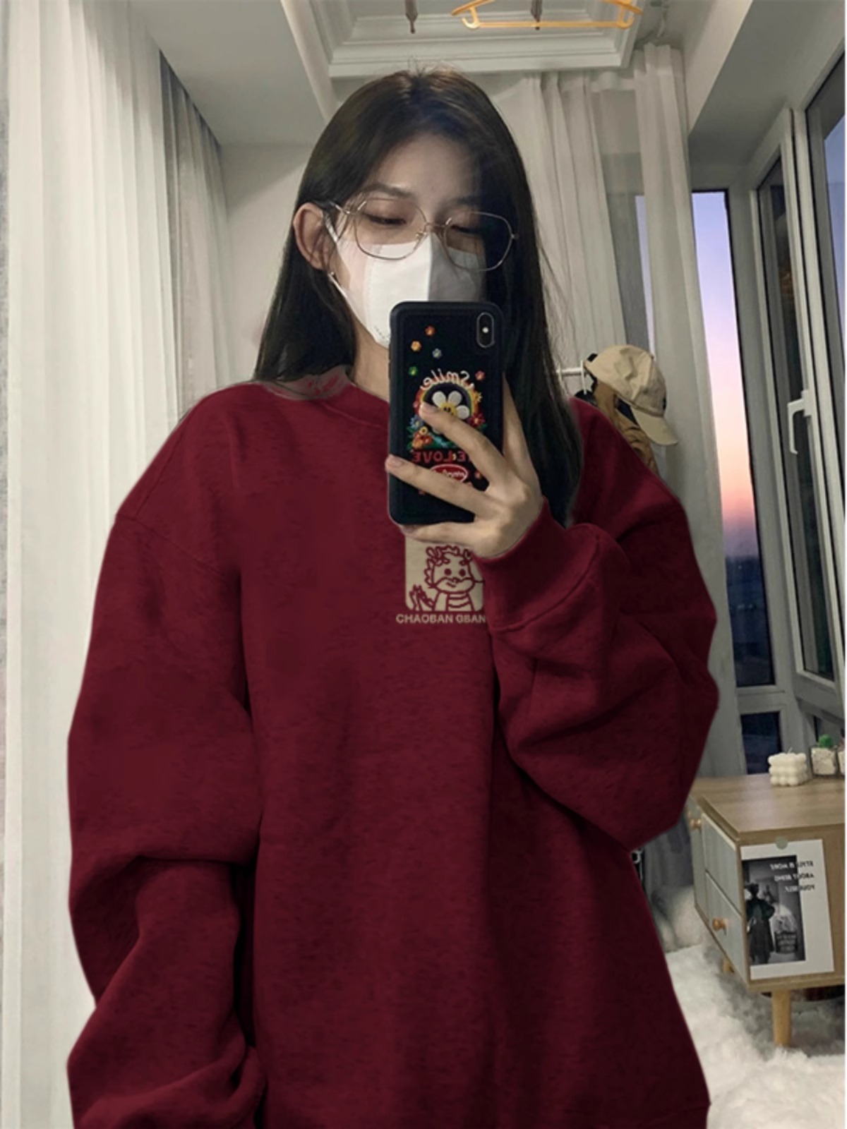 防棉華棉複合牛奶絲300克/銀狐絨400克圓領衛衣女