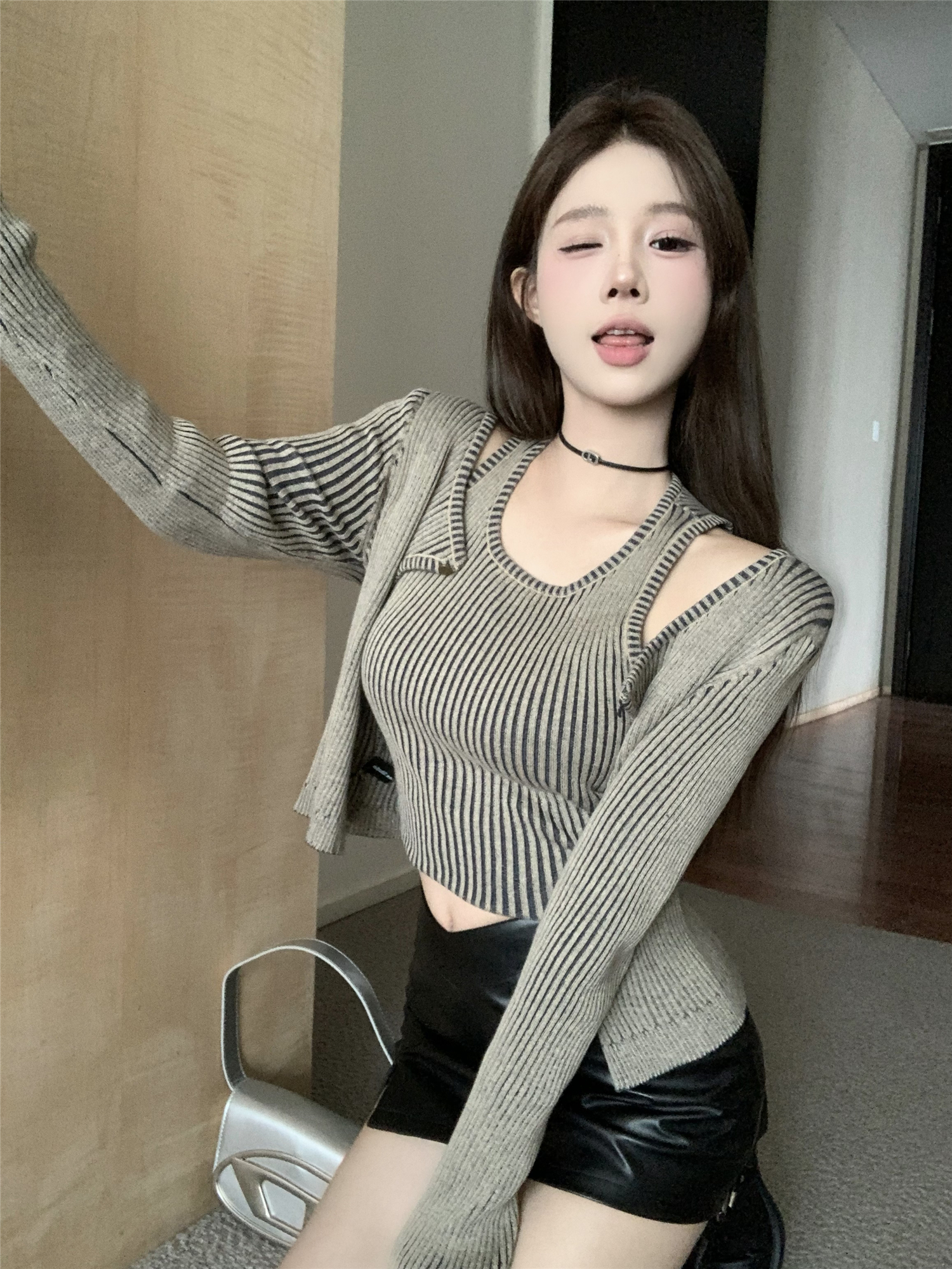 Actual shots ~ Lazy suits for autumn and winter cardigans, vests, knitted tops, two-piece sets that can be worn throughout your wardrobe