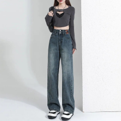 Woodpecker Wide-Leg Padded Straight-Jegging Women's Autumn/Winter 2023 New Model High-Waisted Flowy Floor-Length Pants