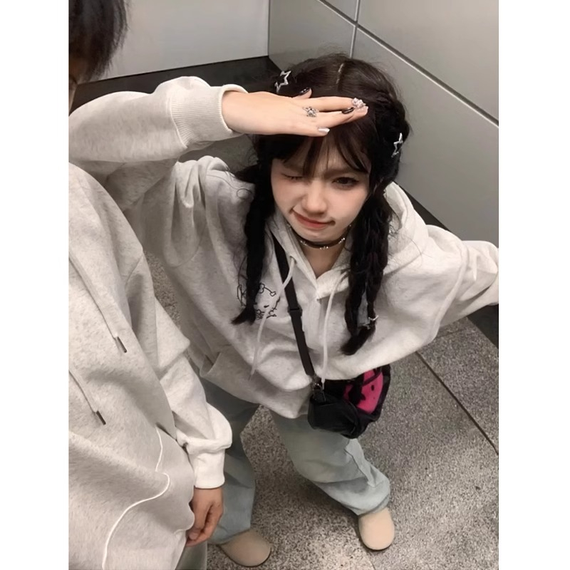 防棉華棉複合牛奶絲300克/銀狐絨400克連帽衛衣女