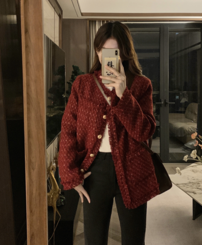 Real shot  autumn and winter new style Xiaoxiangfeng down liner French style warm jacket