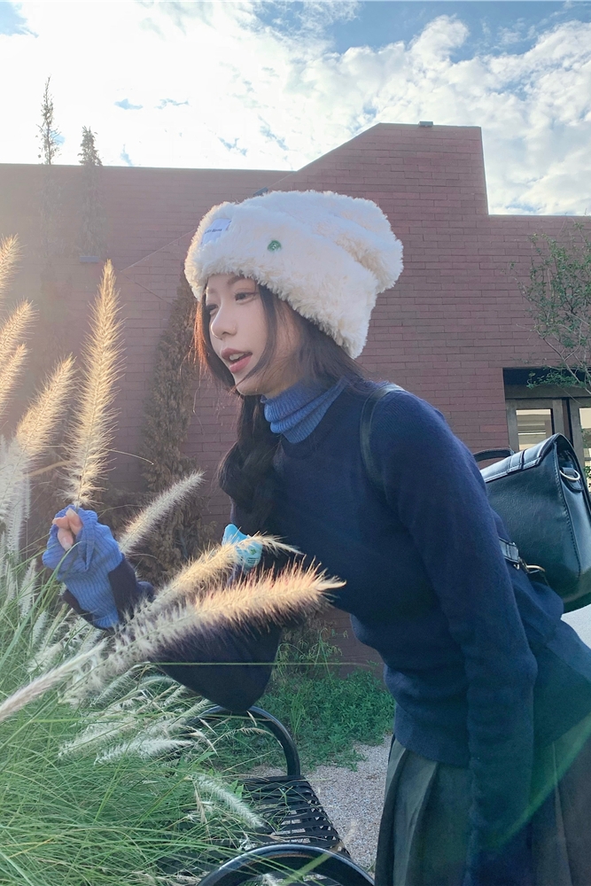 溫柔風假兩件撞色拼接高領針織衫女秋季修身顯瘦打底上衣