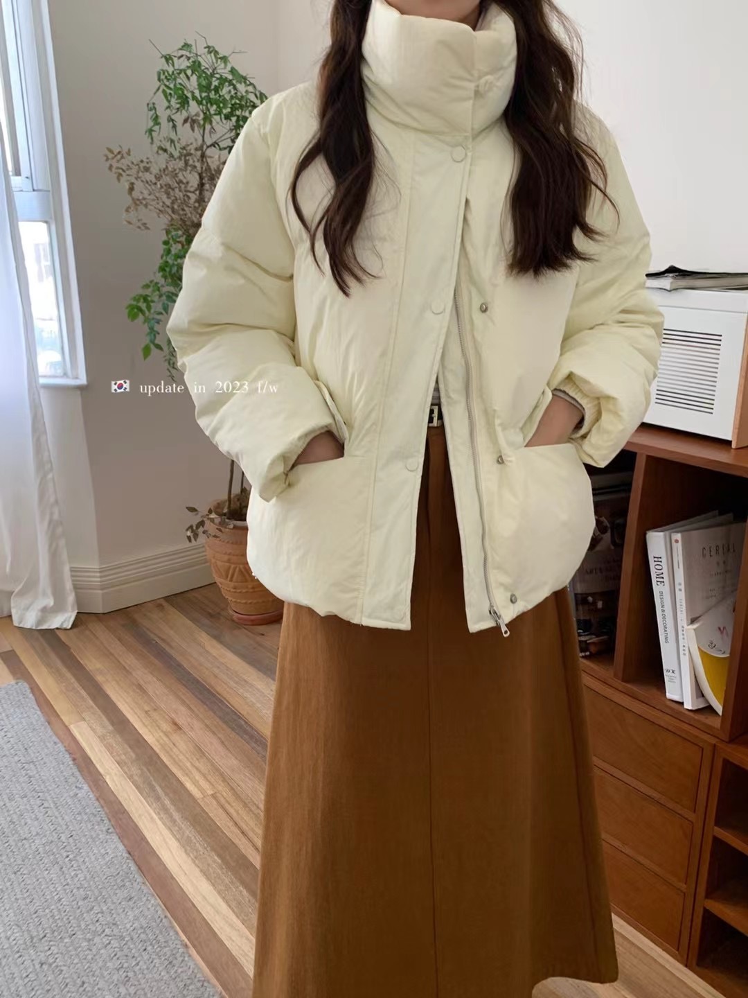 Actual shot ~ Winter Korean version of down jacket 90 white duck down versatile loose slimming thickened warm button stand collar jacket