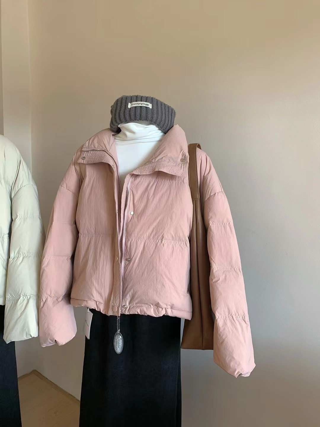 Real shot~Korean down jacket new winter clothing versatile 90 white duck down short jacket warm bread jacket