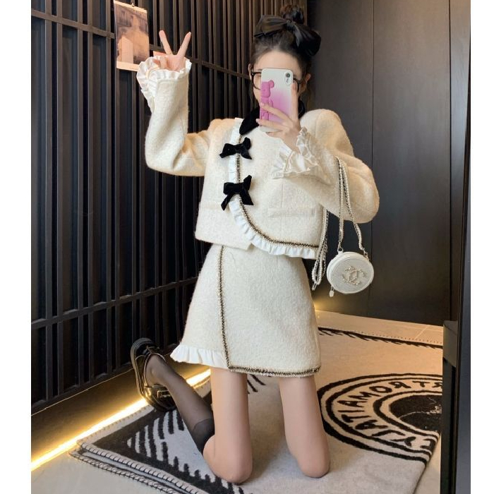 名媛仙女系顯瘦裙子套裝女春秋2023年新款小個子洋氣歐洲站兩件套