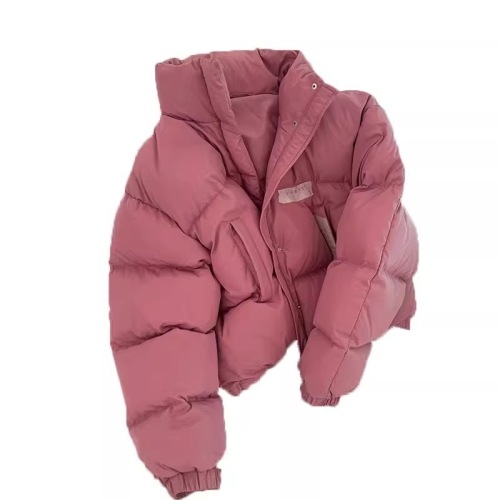 Pink short cotton coat, small high-end bread coat, women's autumn and winter  thickened down cotton coat