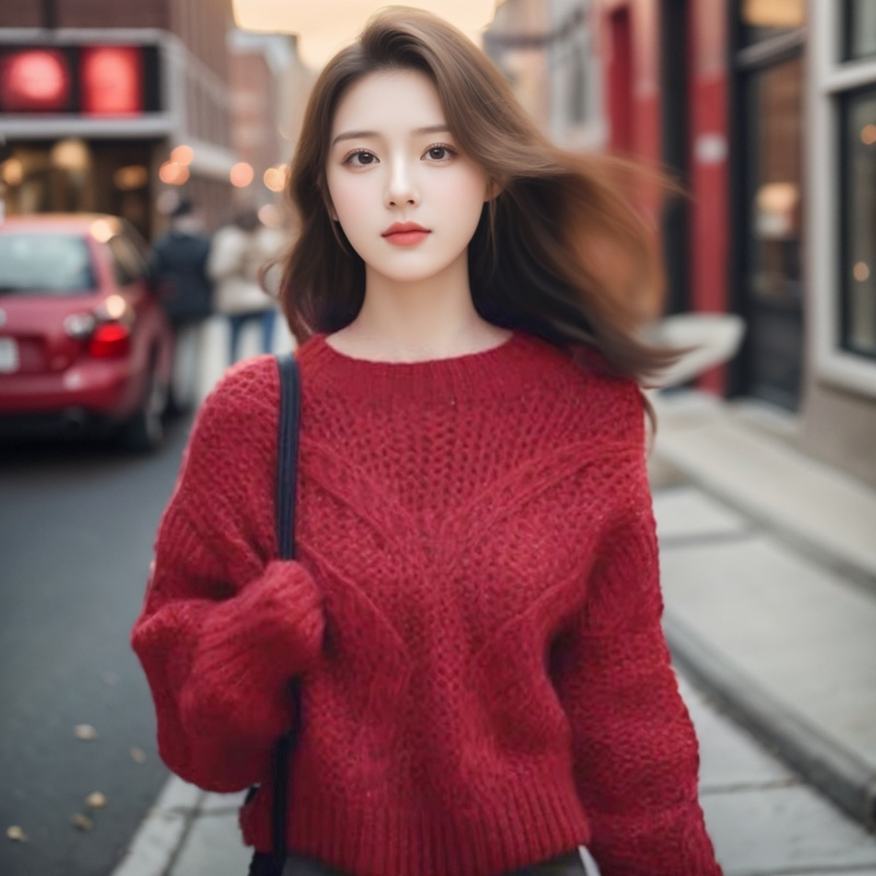 2023聖誕新年紅女韓國東大門外貿網紅同款GLYP優質慵懶風秋冬毛衣