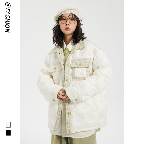 NANJUN LANE Korean style niche niche trendy brand cotton coat with high-end design for men and women beige short cotton coat