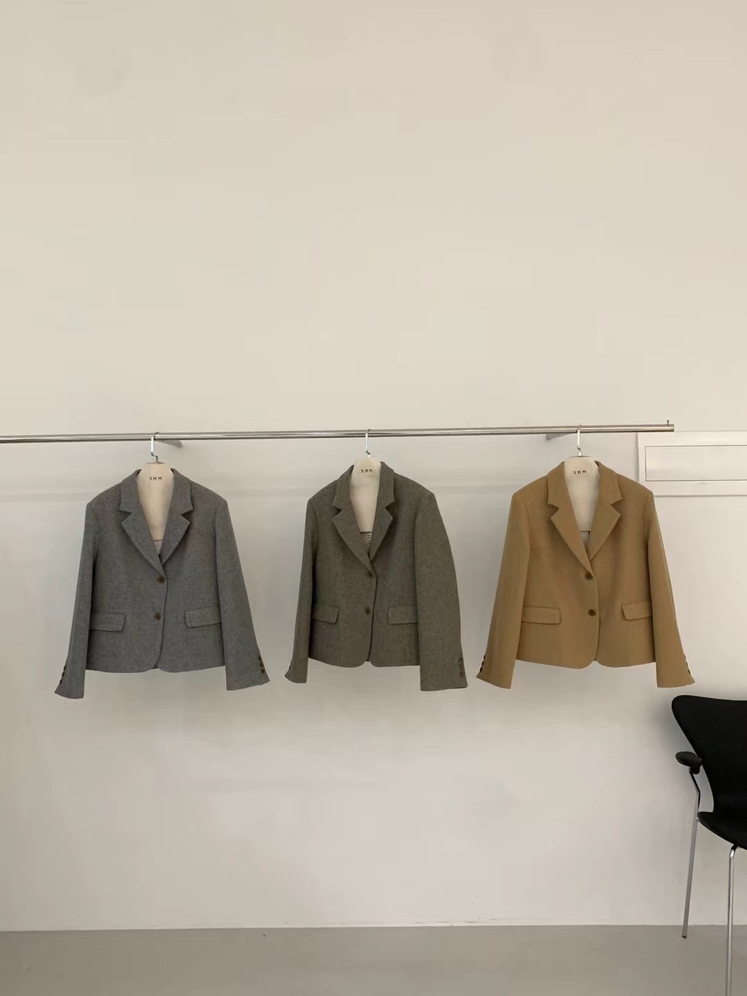 XHM.hanmei winter new style retro blended wool suit short jacket for women 3827
