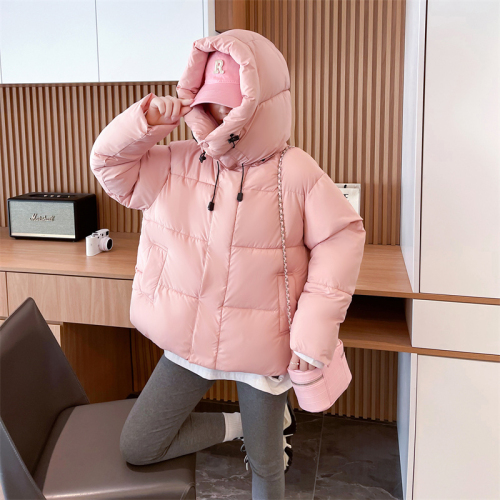 First real shot of new down-padded jacket for women Korean style hooded loose internet celebrity ins Hong Kong style thickened warm cotton jacket for women