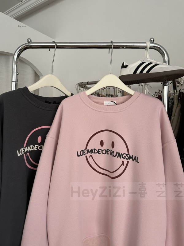 2023 New Women's Autumn and Winter Tops Niche Design Fashion Simple Sweater Women's Printed Smiley Face