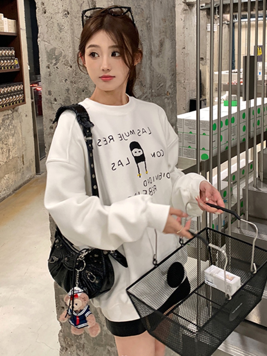 2023新款華棉複合薄款310克/加絨410克 秋冬裝衛衣女印花寬鬆大碼