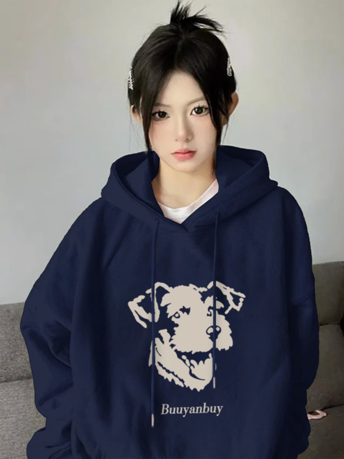 2023年新款東大門華棉複合薄款310克/加絨410克秋冬裝衛衣女印花
