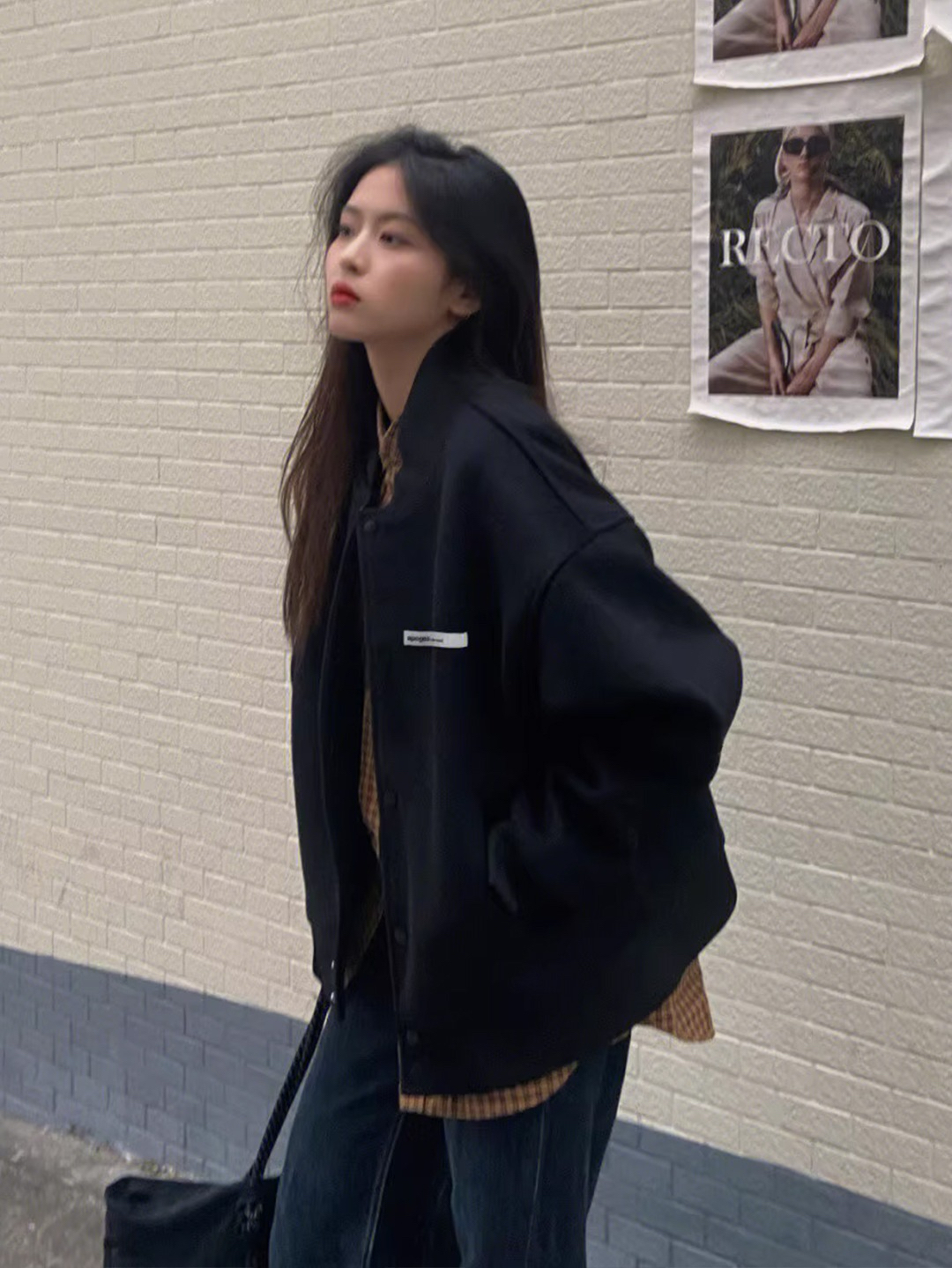 原版做工美式復古外套棒球服女2023春秋寬鬆小香風夾克情侶上衣潮