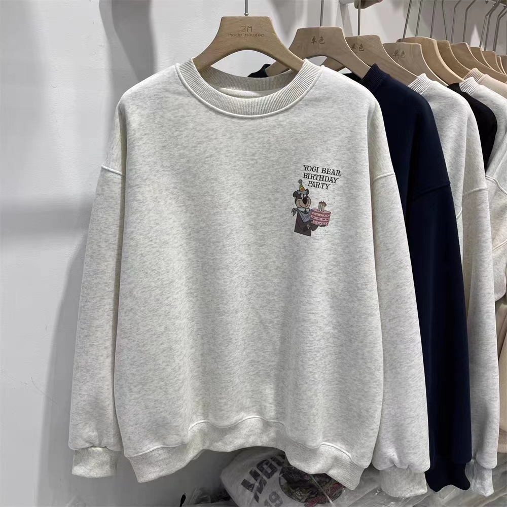 Women's quality round neck printed sweatshirt for couples