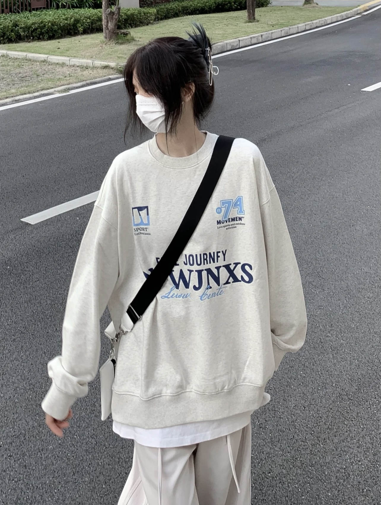 2023新款華棉複合薄款310克/加絨410克 秋冬裝衛衣女印花寬鬆大碼