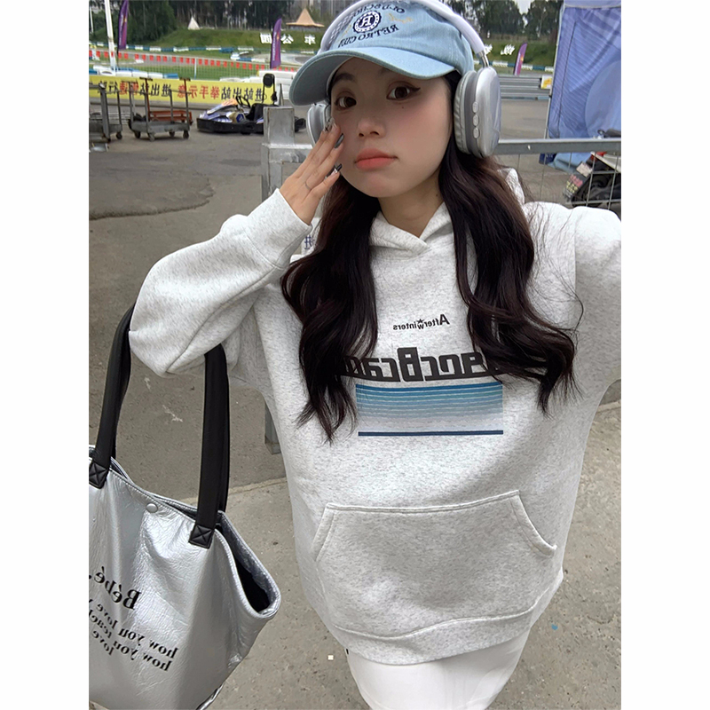 官圖  加絨250g / 大衛衣連帽秋冬款衛衣女加絨