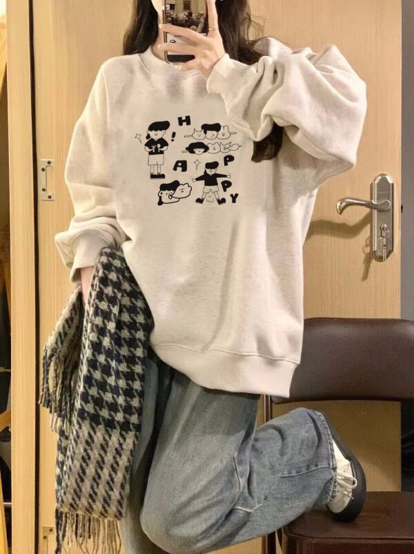 官圖  加絨250g / 大衛衣圓領秋冬款衛衣女加絨