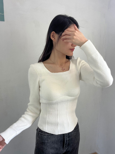 Real shot of autumn and winter double-sided brushed self-heating thermal underwear for women with breast pads bottoming shirt for body shaping autumn clothing