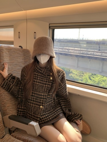 Photographed Autumn/Winter Korean-style age-defying, high-end cotton-lined short sleeve top jacket