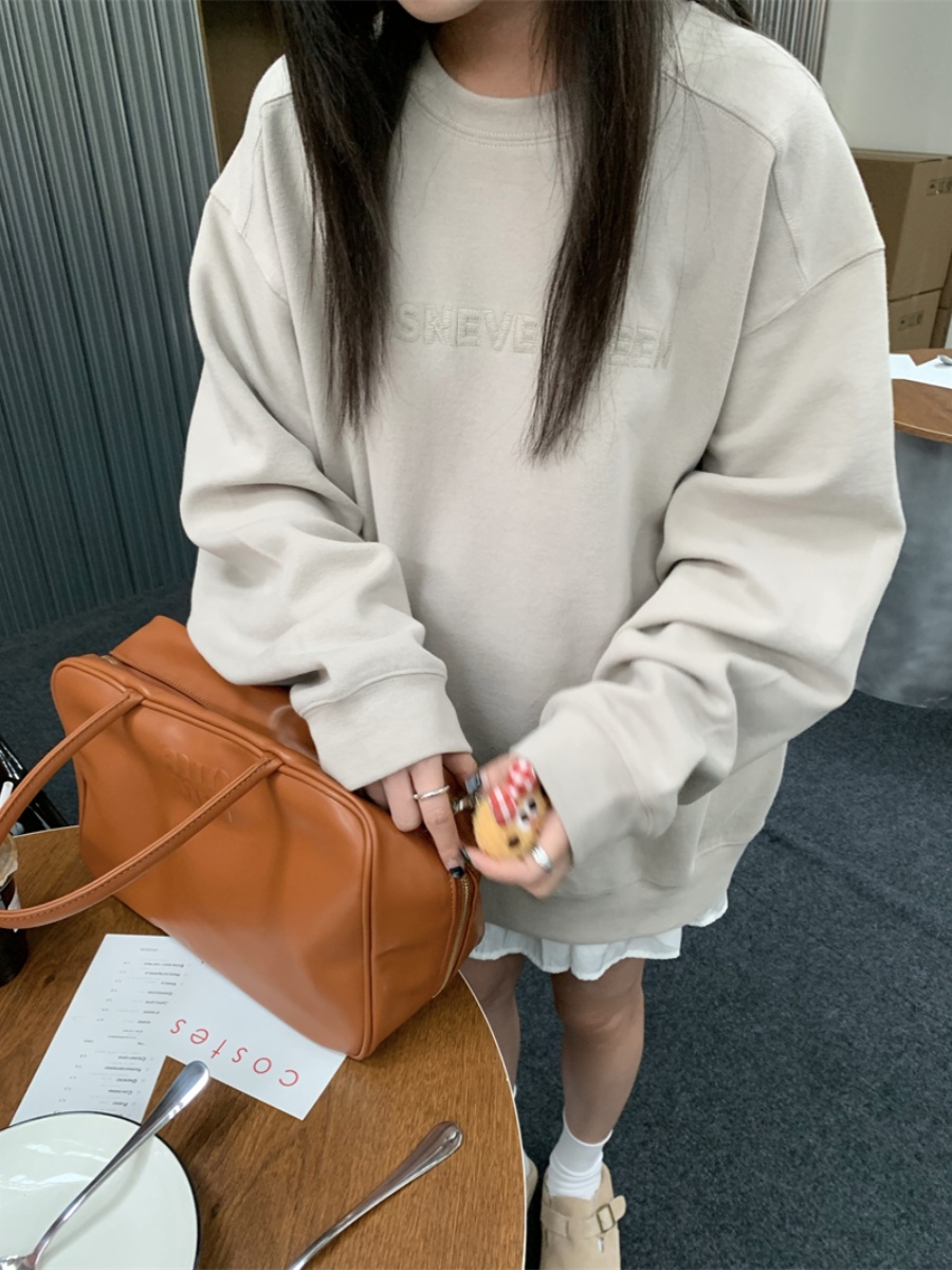 2023新款華棉複合薄款310克/加絨410克 秋冬裝衛衣女印花寬鬆大碼