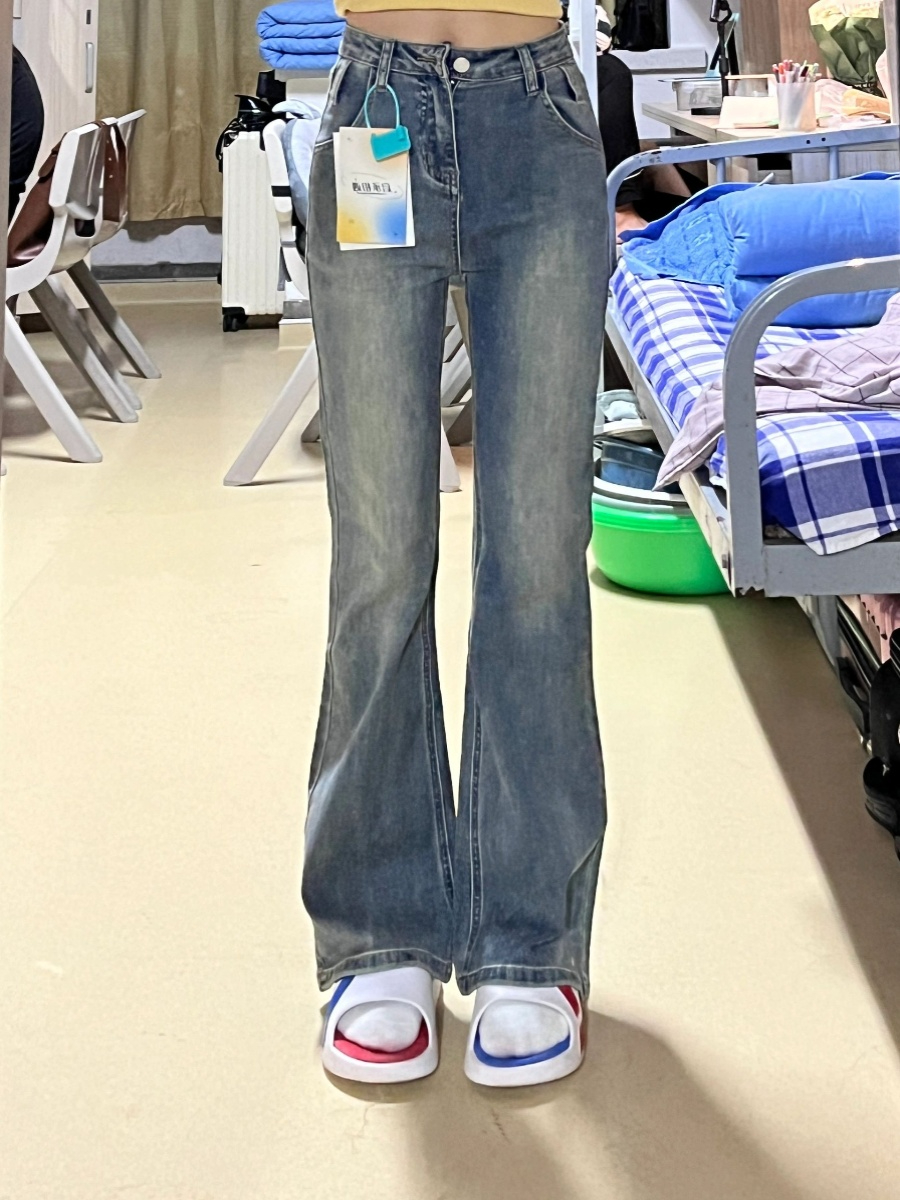 Tall extra long bootcut jeans for women in autumn new high-waist slim horse hoof pants tight stretch flared pants