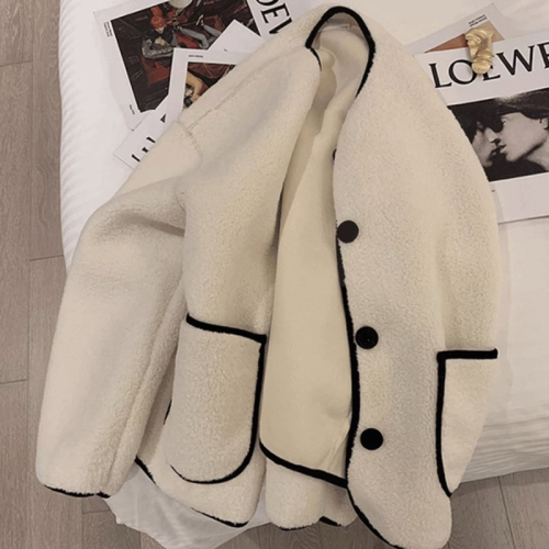 Original workmanship Hepburn small fragrance short coat women's autumn and winter temperament high-end slim lamb wool jacket