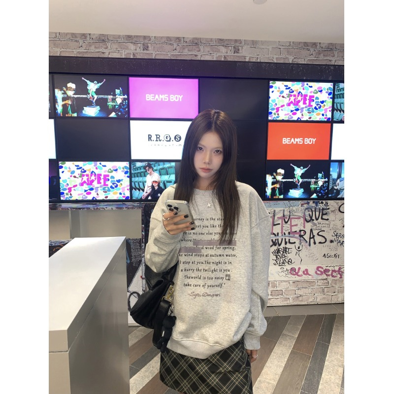 官圖  加絨250g / 大衛衣圓領秋冬款衛衣女加絨