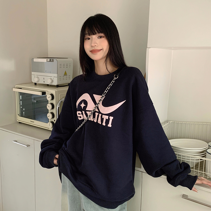 官圖  加絨250g / 大衛衣圓領秋冬款衛衣女加絨
