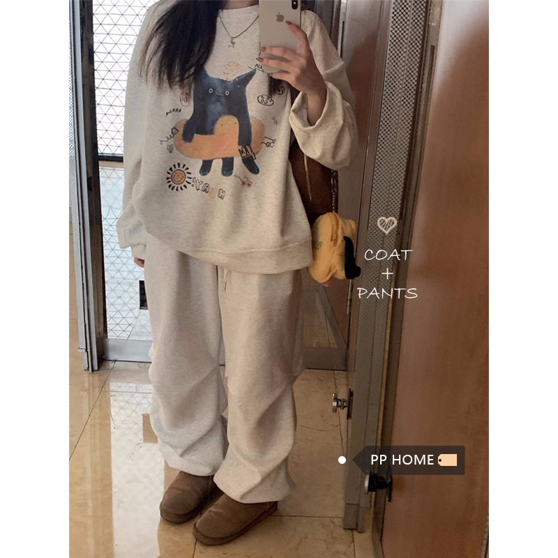 官圖  加絨250g / 大衛衣圓領秋冬款衛衣女加絨