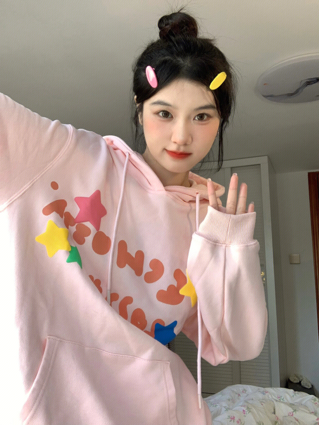 2023 New Dongdaemun Hua Cotton Composite Thin Section 310g/Fleece 410g Autumn and Winter Sweater Women's Print