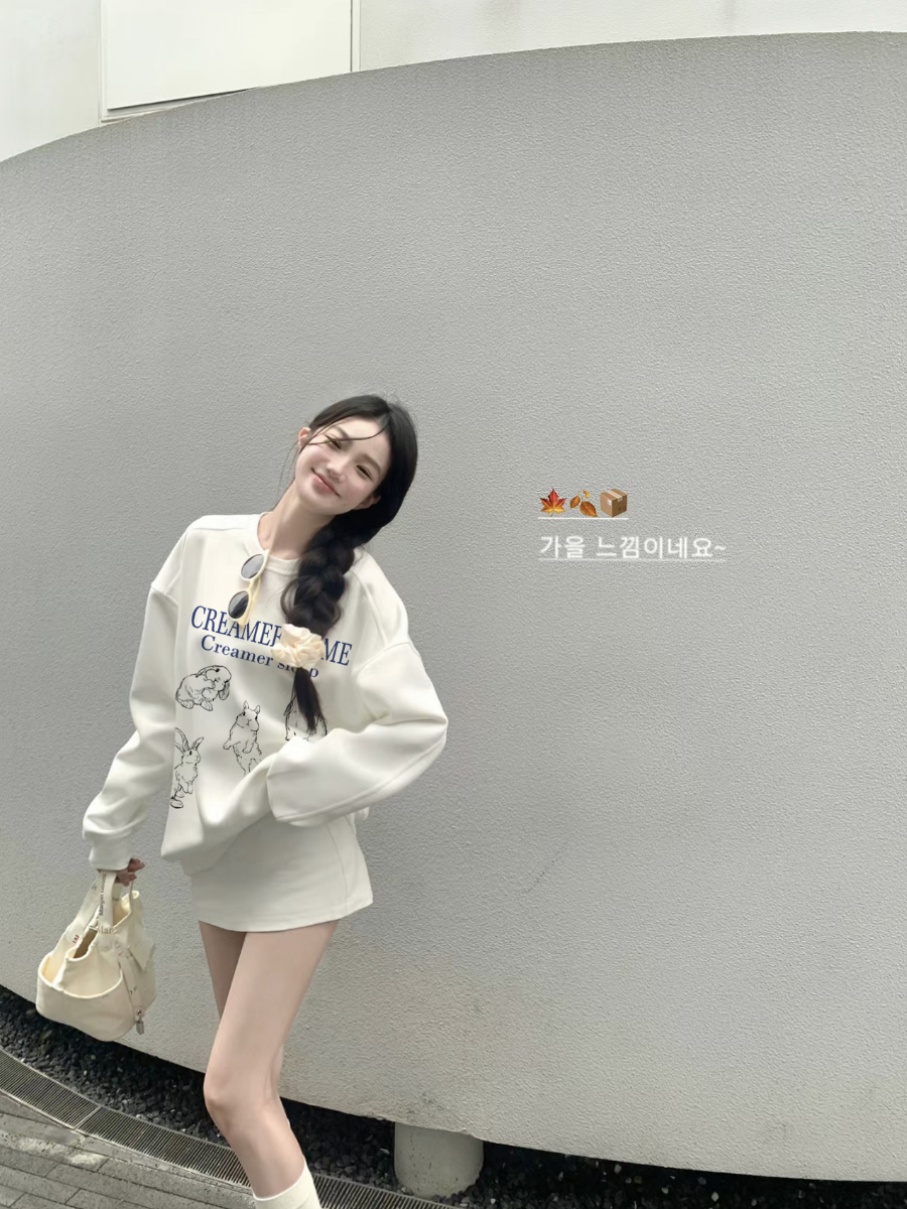 2023新款華棉複合薄款310克/加絨410克 秋冬裝衛衣女印花寬鬆大碼