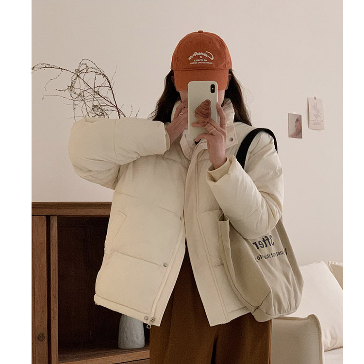 短款羽絨棉服女小個子2023冬季新韓版百搭加厚寬鬆麵包服外套